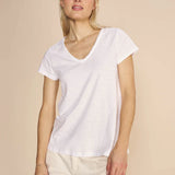 Mos Mosh | Tulli V-SS Basic Tee ~ White