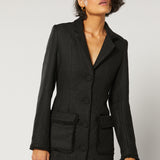 Winona | Ophir Trimmed Blazer Dress ~ Black