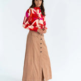 Elms + King | Hudson Maxi Skirt ~ Camel