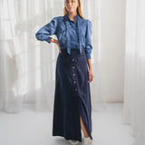 Elms + King | Hudson Maxi Skirt ~ Navy