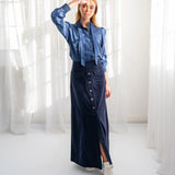 Elms + King | Hudson Maxi Skirt ~ Navy