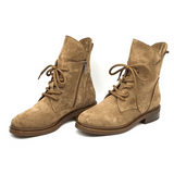 Sempre Di | Lace Up Ankle Boot ~ Taba Suede