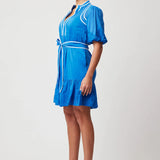 OnceWas | Lucia Embroidered Dress ~ Azure