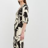 Caravan & Co. | Vincent V Neck Bias Dress ~ Floral Black