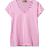 Mos Mosh | Tulli V-SS Basic Tee ~ Begonia Pink