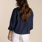 Two-T's | Linen Shirt/Jacket ~ Navy