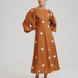 Aston Studio | Vince Dress ~ Cigar/Milk Dot