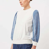 OnceWas | Coba Sweater ~ White / Del Mar Stripe